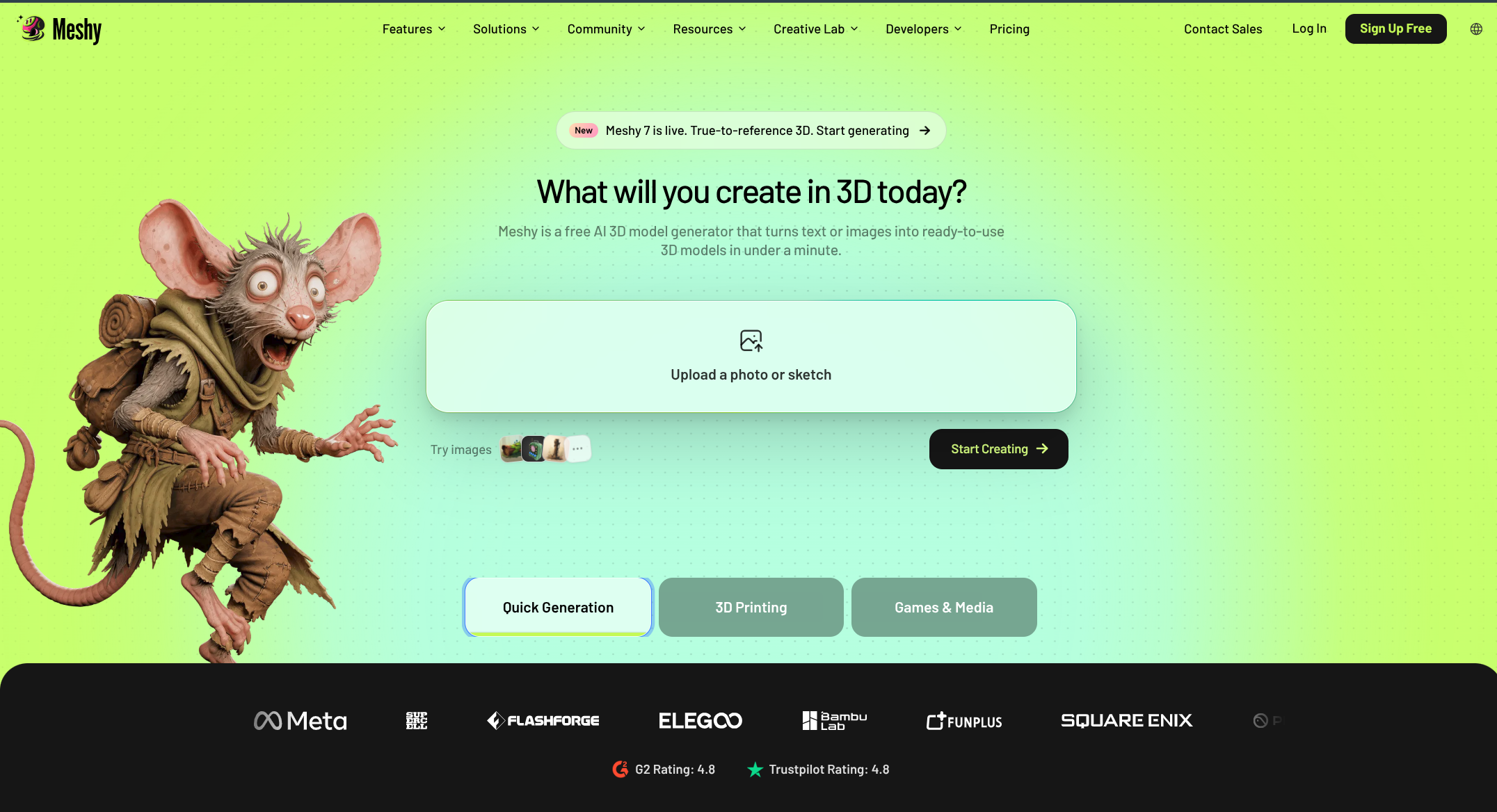 Meshy AI screenshot